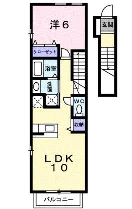 鹿児島市宇宿のアパートの間取り