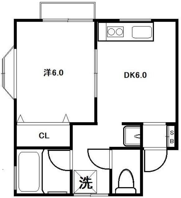 逗子市沼間のアパートの間取り