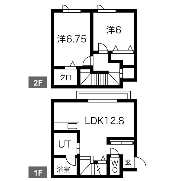 札幌市北区新川六条のマンションの間取り