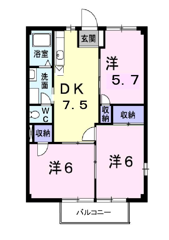 オーキッド潮見ヶ丘Ｂの間取り