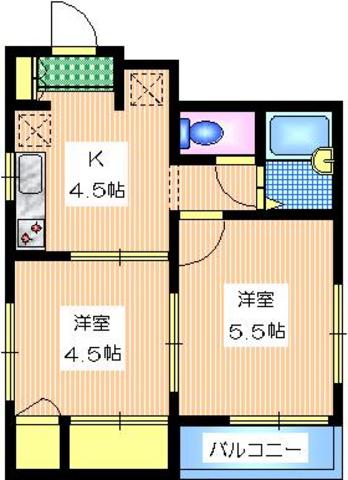 世田谷区若林のマンションの間取り