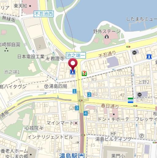 コンビニ　ローソン 池之端一丁目店（コンビニ）まで208m