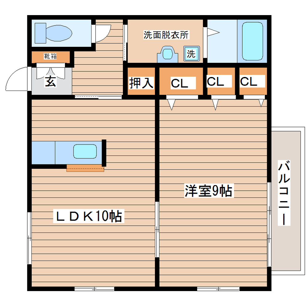 仙台市泉区南光台のアパートの間取り