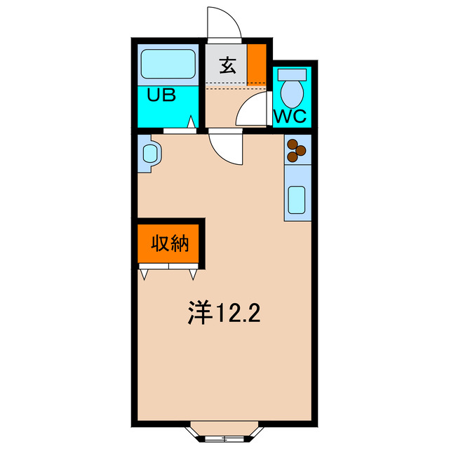 函館市赤川町のアパートの間取り