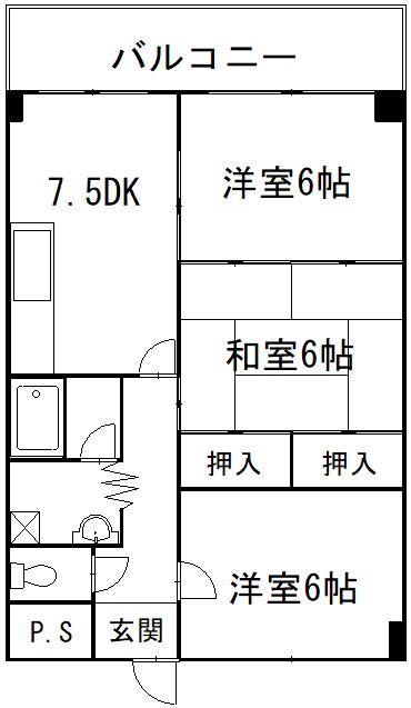 ツインズ大町IIの間取り