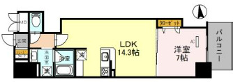 大阪市中央区北浜東のマンションの間取り