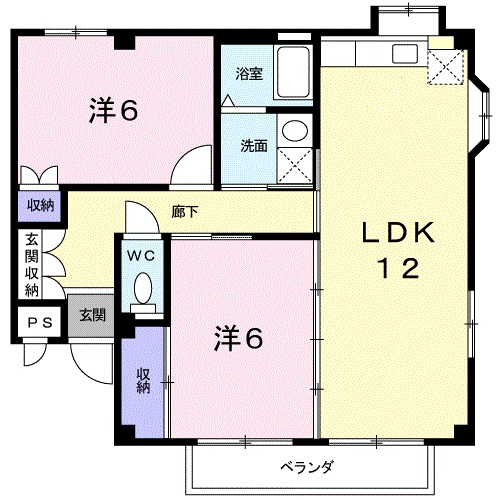 長浜市平方町のアパートの間取り