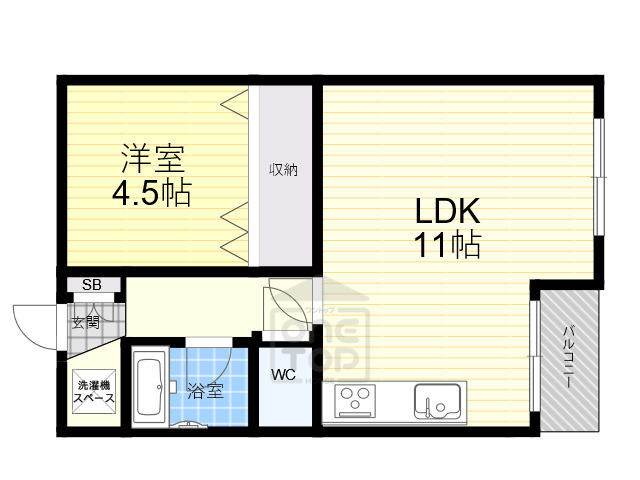 茨木市下穂積のマンションの間取り