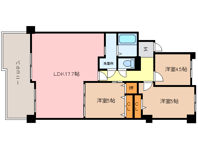 ライオンズマンション鈴鹿壱番館の間取り