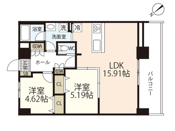 広島市西区福島町のマンションの間取り