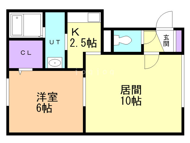 【函館市柏木町のアパートの間取り】