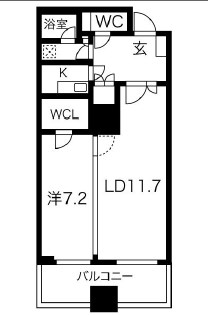 大阪市中央区東心斎橋のマンションの間取り