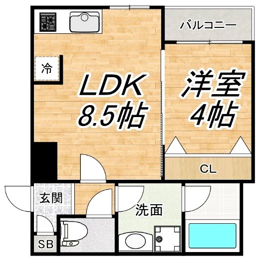 八尾市東本町のアパートの間取り