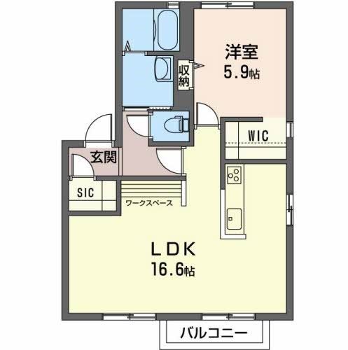 四日市市日永西のアパートの間取り