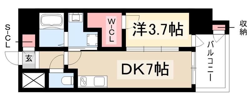 エステムコート名古屋新栄Vラポールの間取り