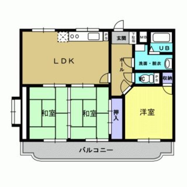 鹿児島市伊敷台のマンションの間取り