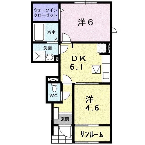 能美市浜町のアパートの間取り