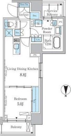 【台東区蔵前のマンションの間取り】