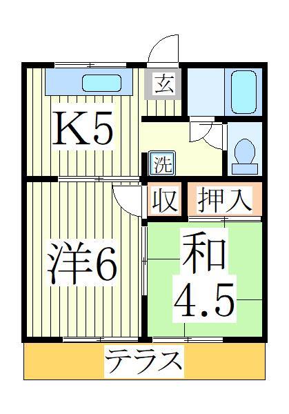 柏市北柏のアパートの間取り