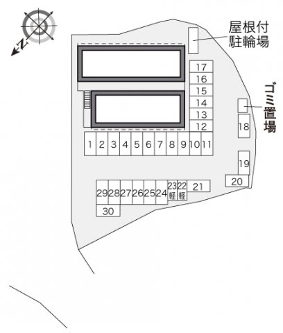 【レオパレスひつじ雲の駐車場】