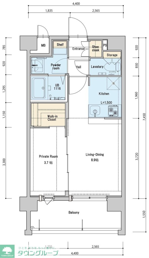 【福岡市博多区空港前のマンションの間取り】