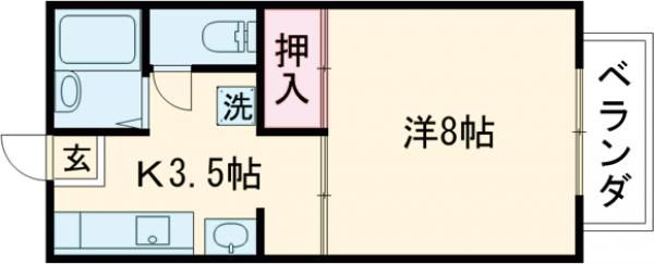 京都市上京区行衛町のアパートの間取り