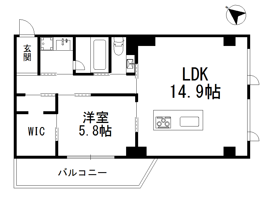 芦屋市東芦屋町のマンションの間取り