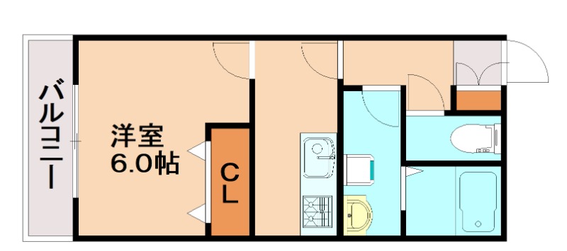 春日市千歳町のアパートの間取り