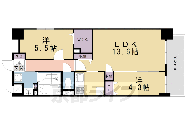 Ｒａｆｆｉｎｅ　京都上鳥羽の間取り