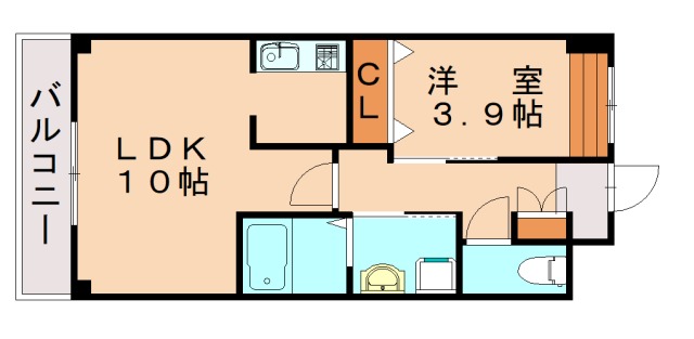 遠賀郡水巻町下二西のアパートの間取り