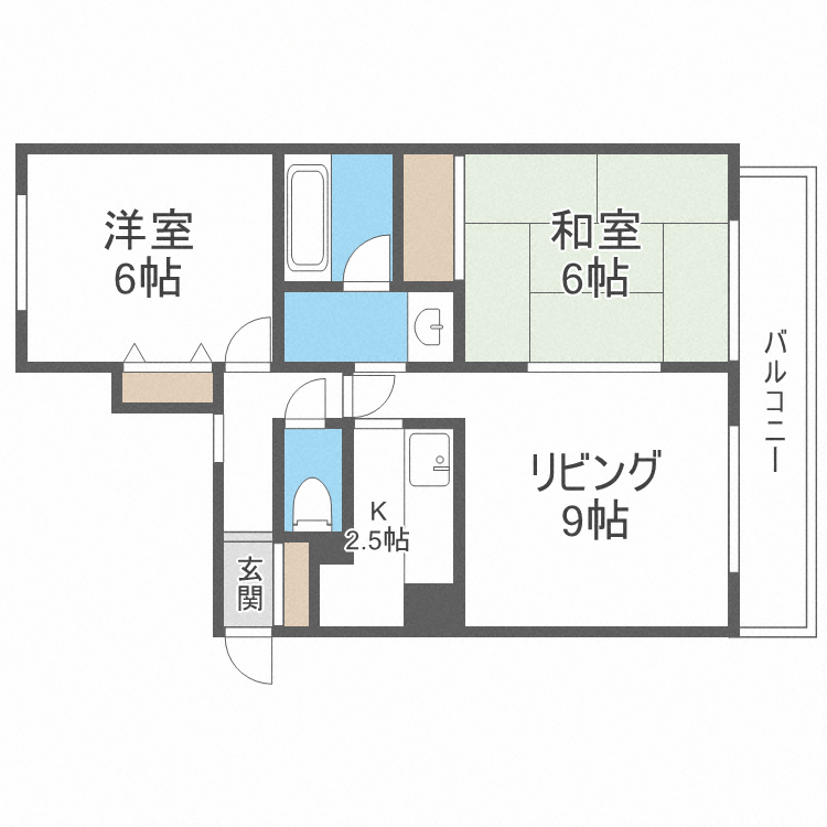 札幌市白石区南郷通のマンションの間取り