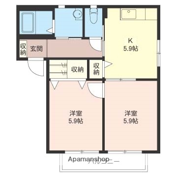 八千代市高津のアパートの間取り