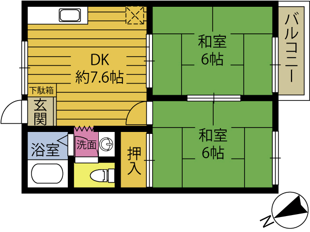 国東ハイツの間取り