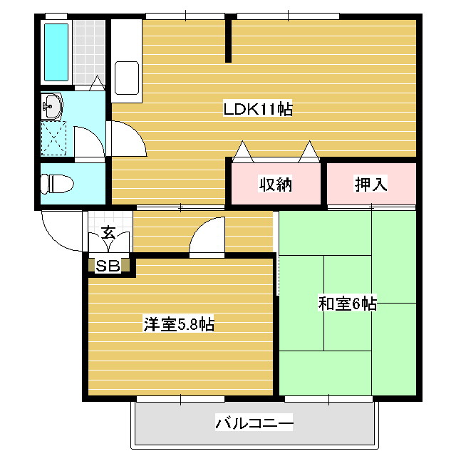 サンビレッジ穂高　Ｅの間取り