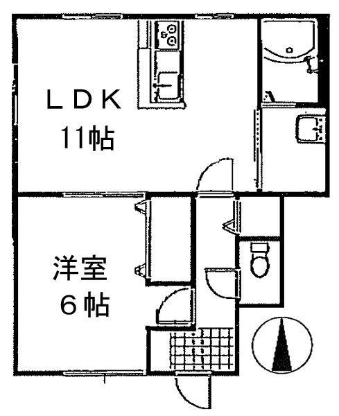 フローラ櫛引Ｂ棟の間取り