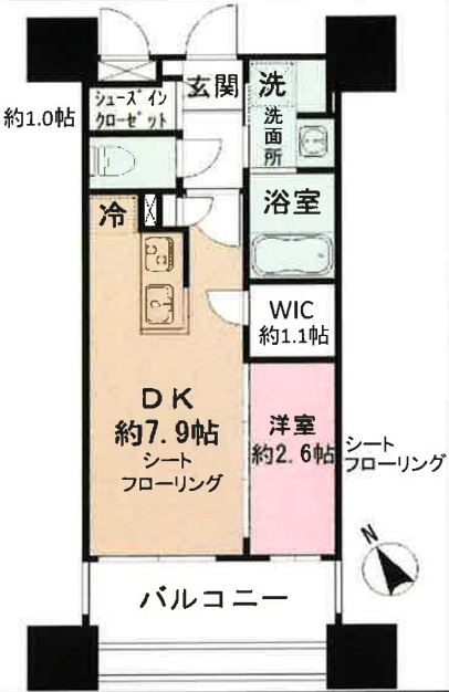 パークアクシス福岡県庁前の間取り