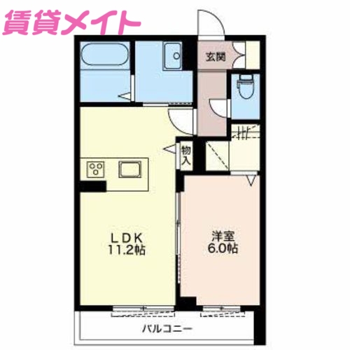 松阪市鎌田町のマンションの間取り