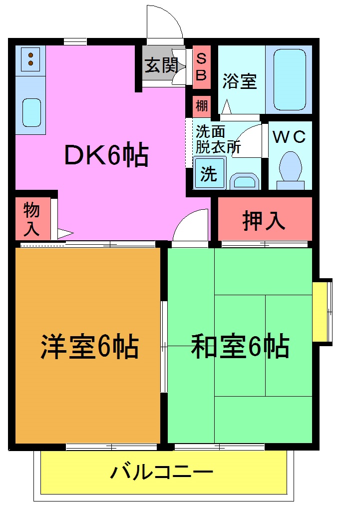 市川市国府台のアパートの間取り