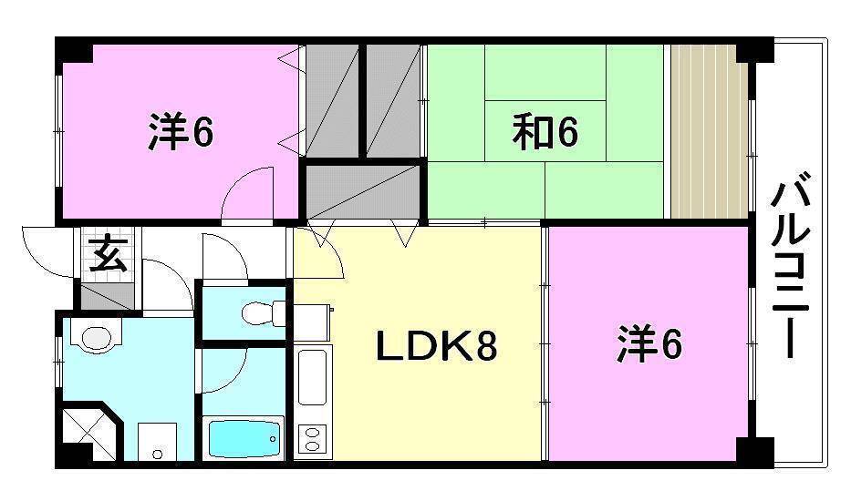 伊予郡松前町大字西高柳のマンションの間取り