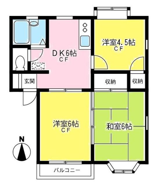 相模原市中央区横山台のアパートの間取り