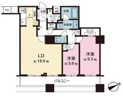 ザ・パークハウス西新宿タワー60の間取り