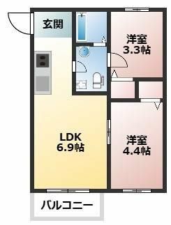 京急本線 弘明寺駅 徒歩22分 2階建 築2年の間取り写真