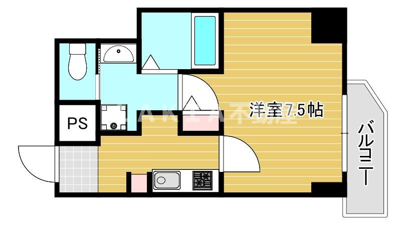 地下鉄千日前線 桜川駅 徒歩7分 13階建 築15年の間取り写真