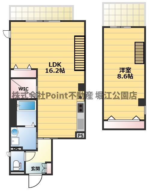 地下鉄四つ橋線 本町駅 徒歩9分 8階建 築20年の間取り写真
