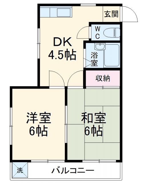 静岡市駿河区丸子のマンションの間取り