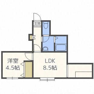 札幌市北区北二十七条西のアパートの間取り