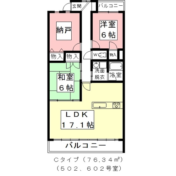 岐阜市金宝町のアパートの間取り