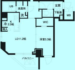 東京都港区高輪１（マンション）の賃貸物件の間取り