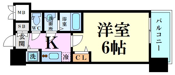 大阪市西区九条のマンションの間取り