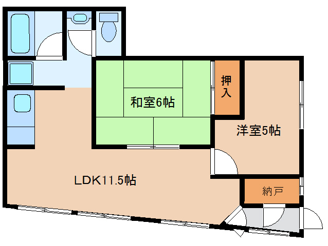 奈良市南京終町のマンションの間取り